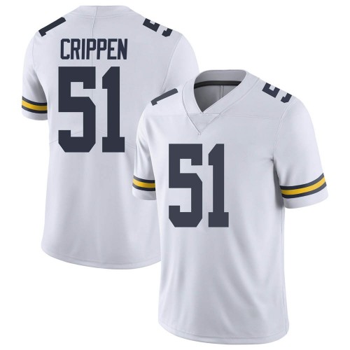 Greg Crippen Michigan Wolverines Men's NCAA #51 White Limited Brand Jordan College Stitched Football Jersey YCZ2854ZD